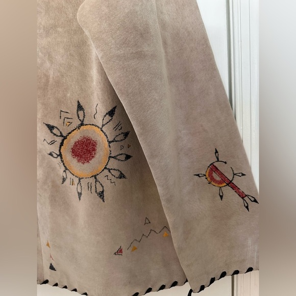 CHICO'S DESIGN Suede Leather Southwestern Graphic Jacket NWOT - Picture 7 of 11